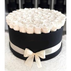 Premium white roses box